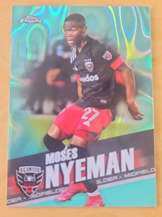 2022 Topps Chrome MLS Aqua Refractor Moses Nyeman 137/299 DC United #169