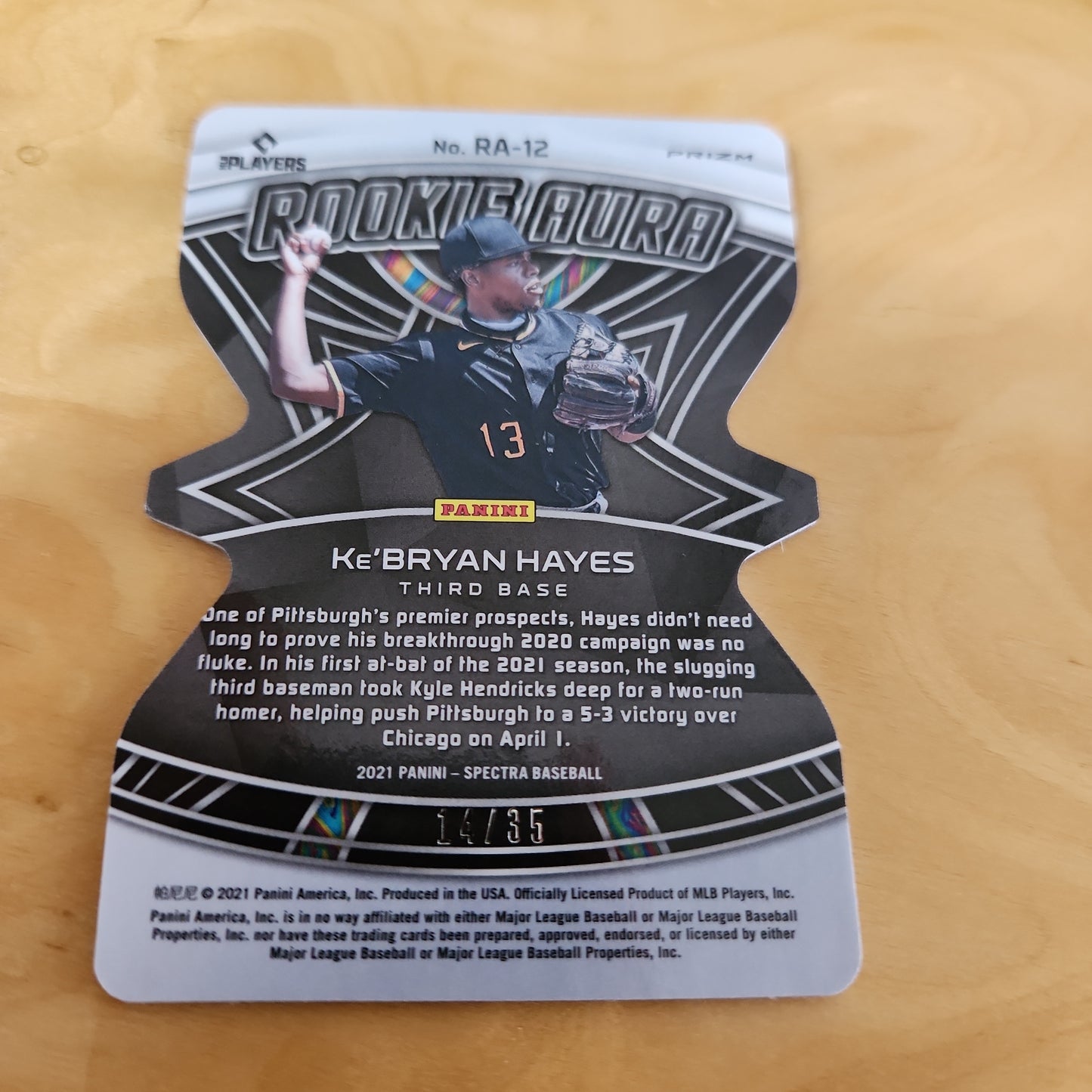 Panini Spectrr Prizm Pink Rookie Aura Dye-Cut Ke'Bryan Hayes RC 14/35 #RA-12