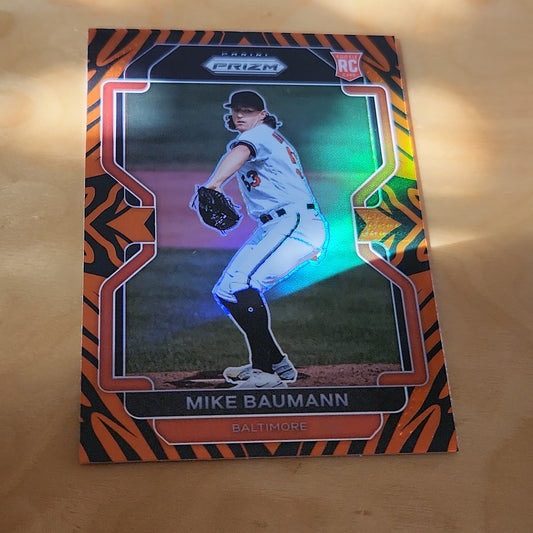 Panini Prizm Tiger Pattern Mike Baumann RC #71