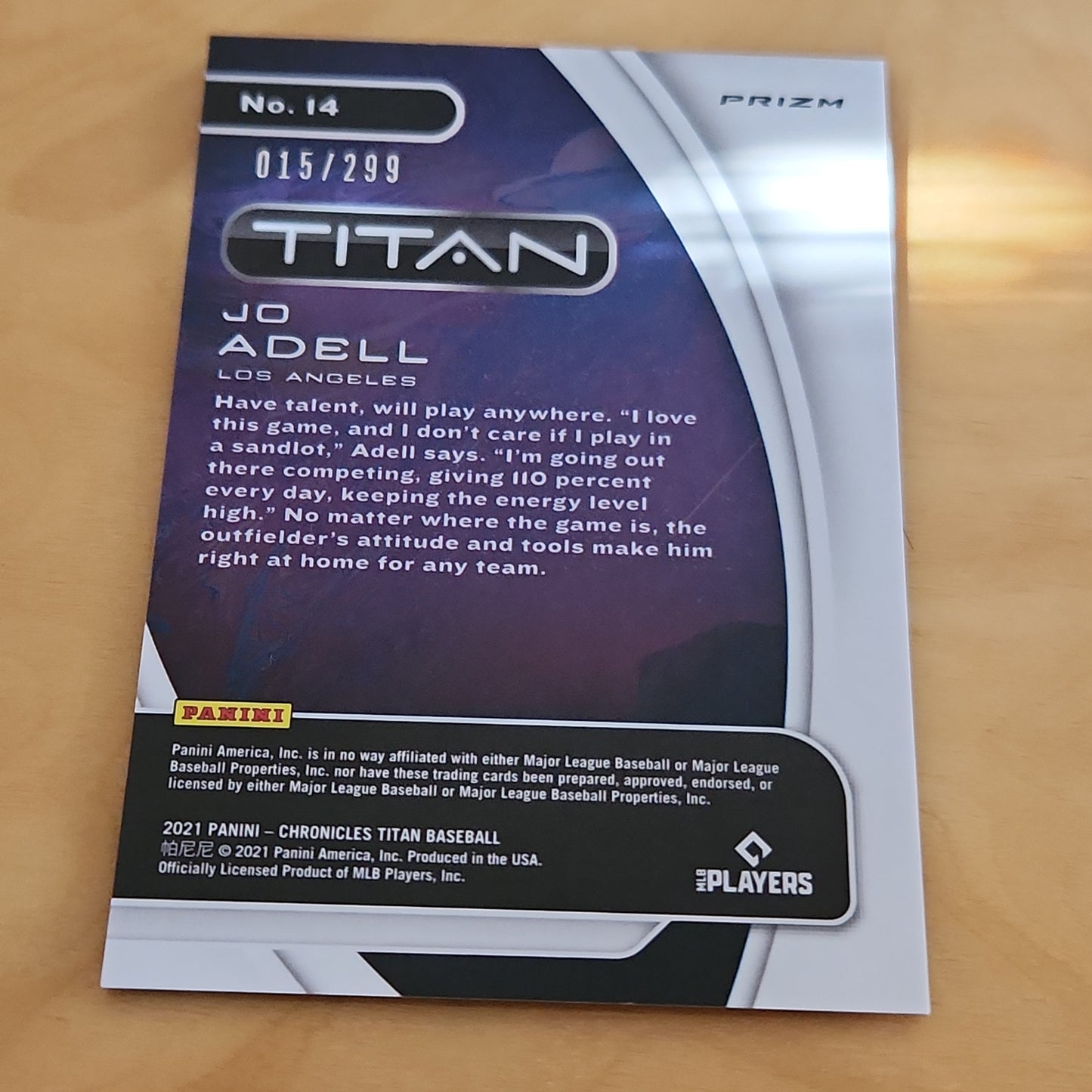 Panini Prizm Titian Jo Adell RC 015/299 #14
