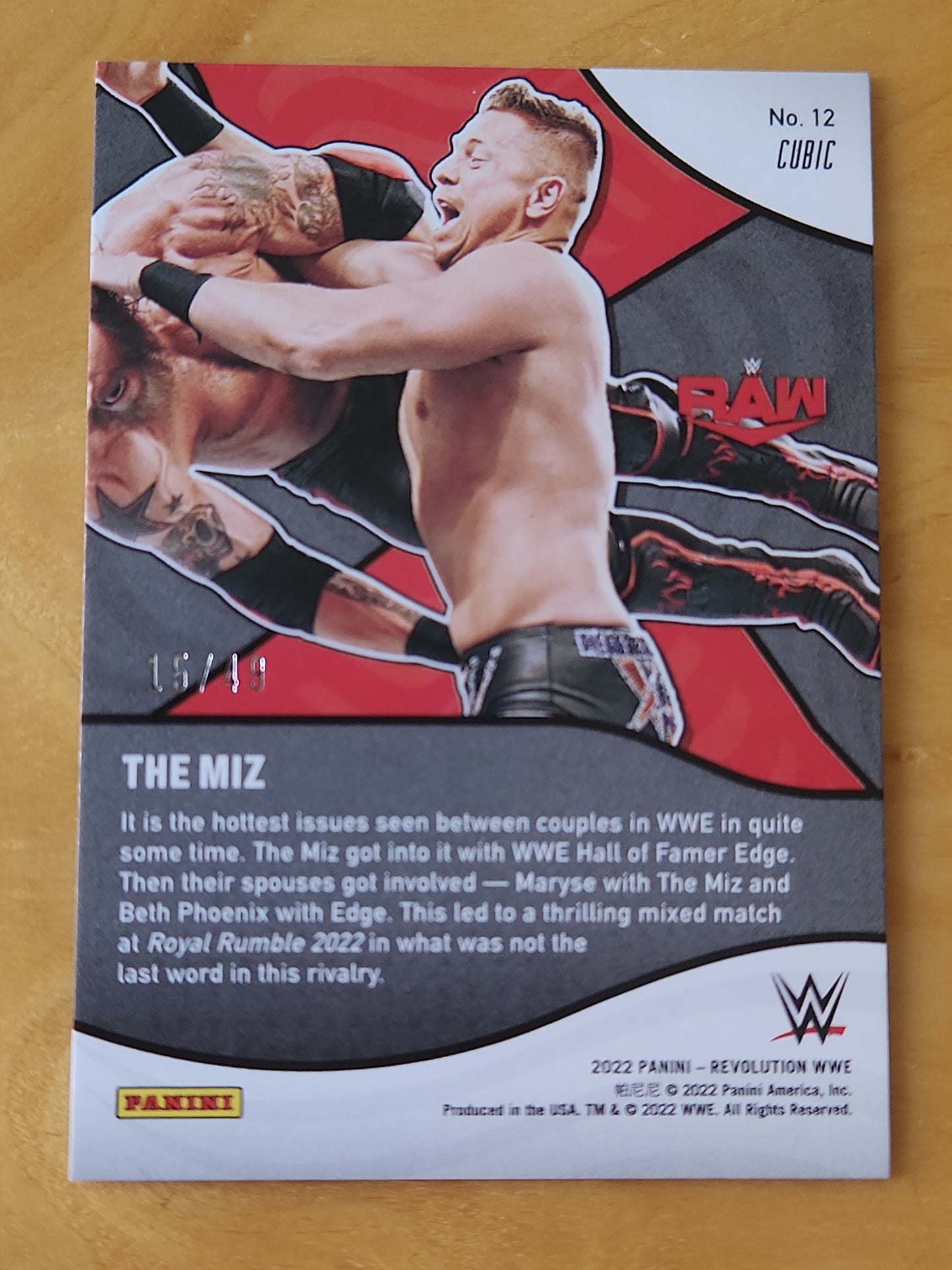 THE MIZ 2022 REVOLUTION WWE SP SHOCK WAVE SUNBURST 15/49