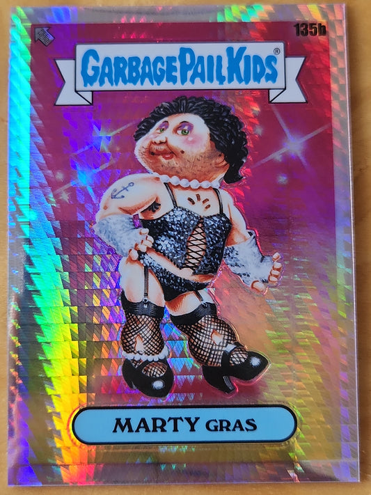 2021 Topps Garbage Pail Kids Chrome OS4 PRISM REFRACTOR 135b MARTY GRAS 030/199
