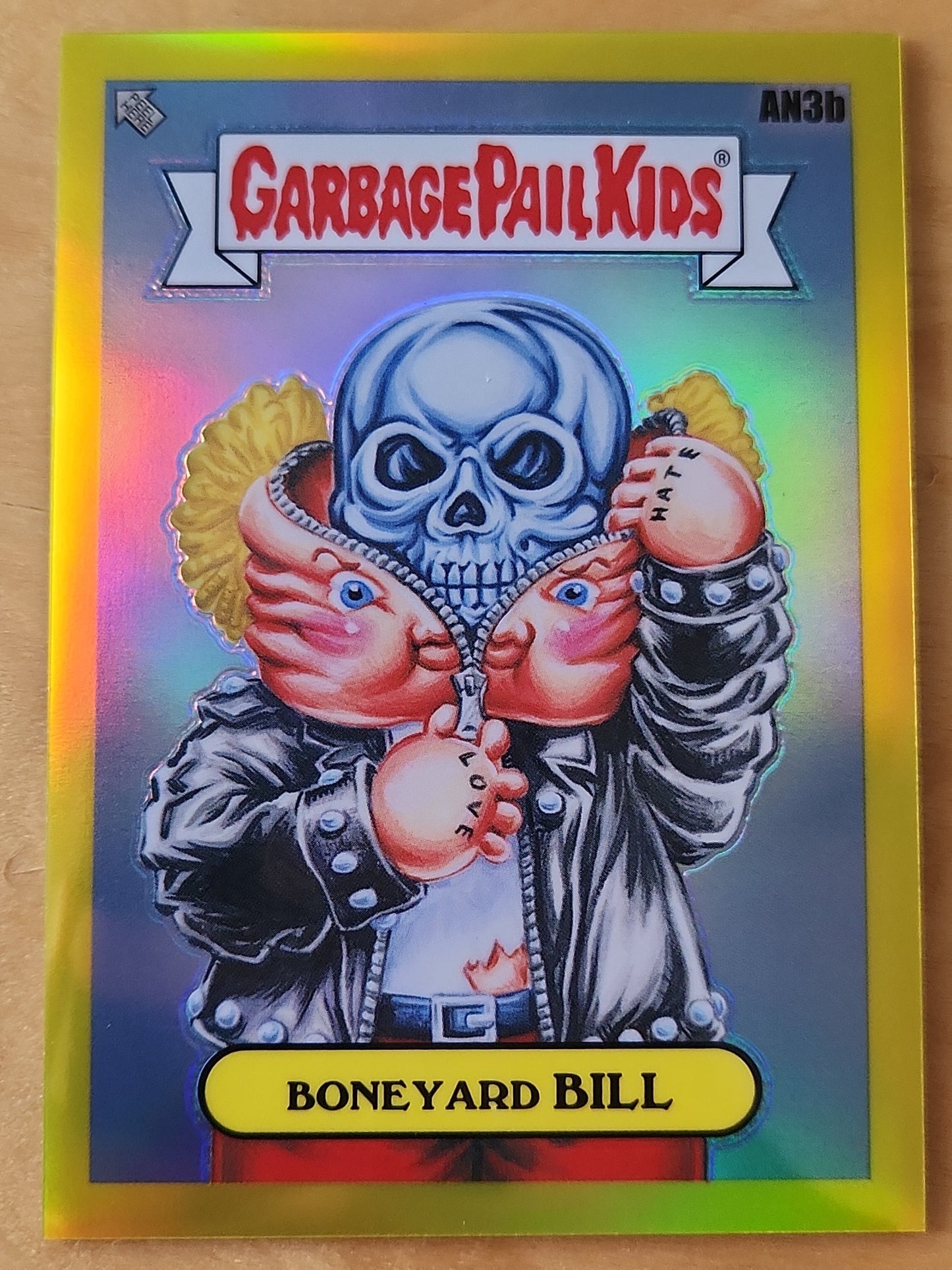 2021 Garbage Pail Kids Chrome Series 4 #AN3b Boneyard Bill Yellow Parallel 004/275