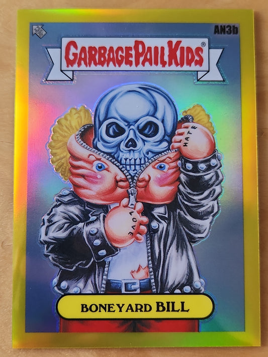 2021 Garbage Pail Kids Chrome Series 4 #AN3b Boneyard Bill Yellow Parallel 004/275