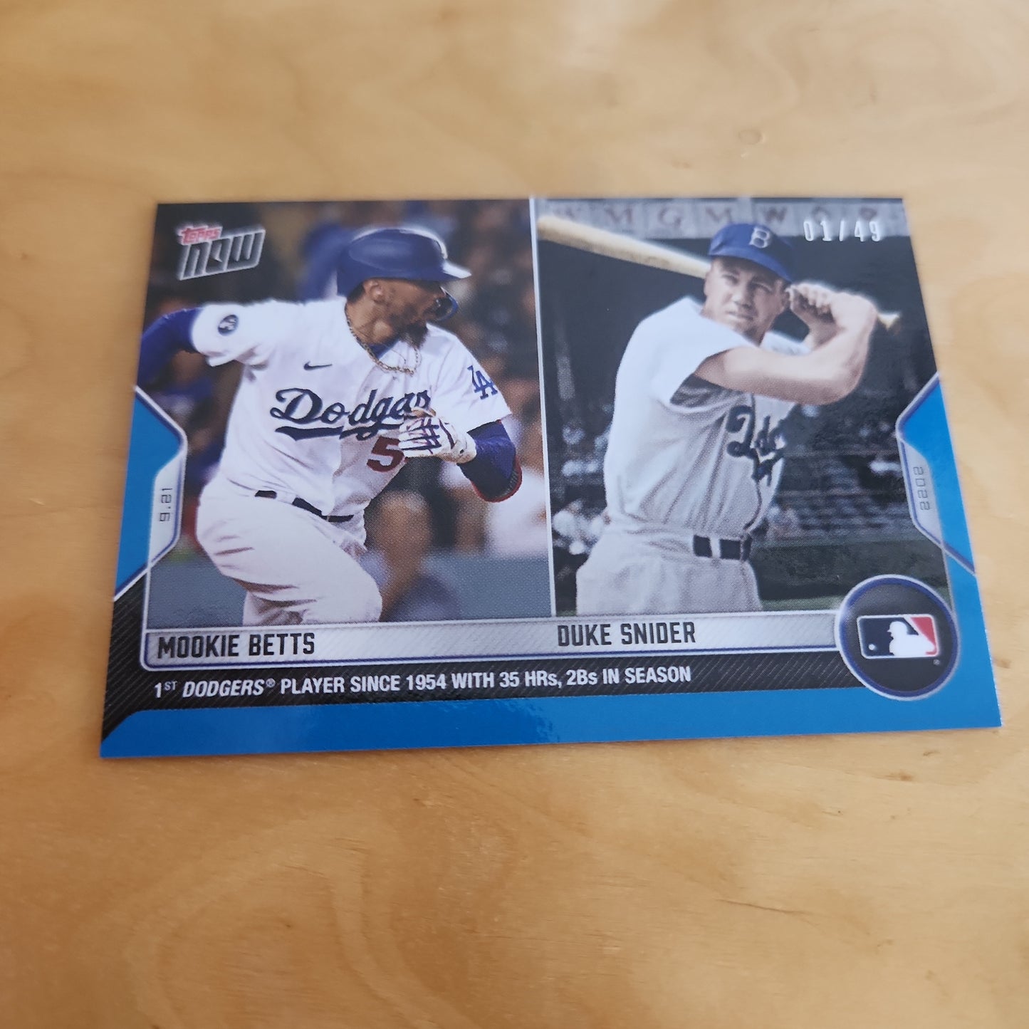 Topps Now Blue Mookie Betts & Duke Snider 1/49 #940