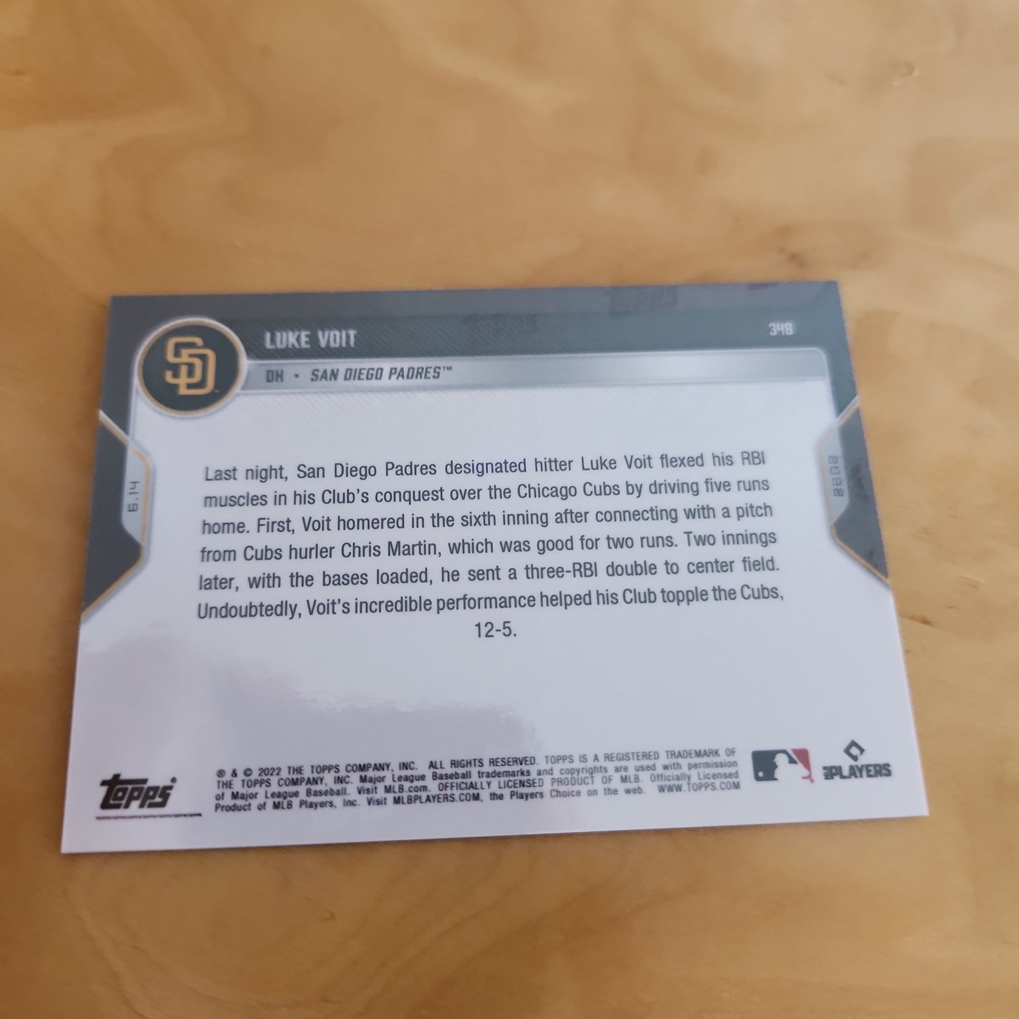 Topps Now Blue Luke Voit 09/49 #348