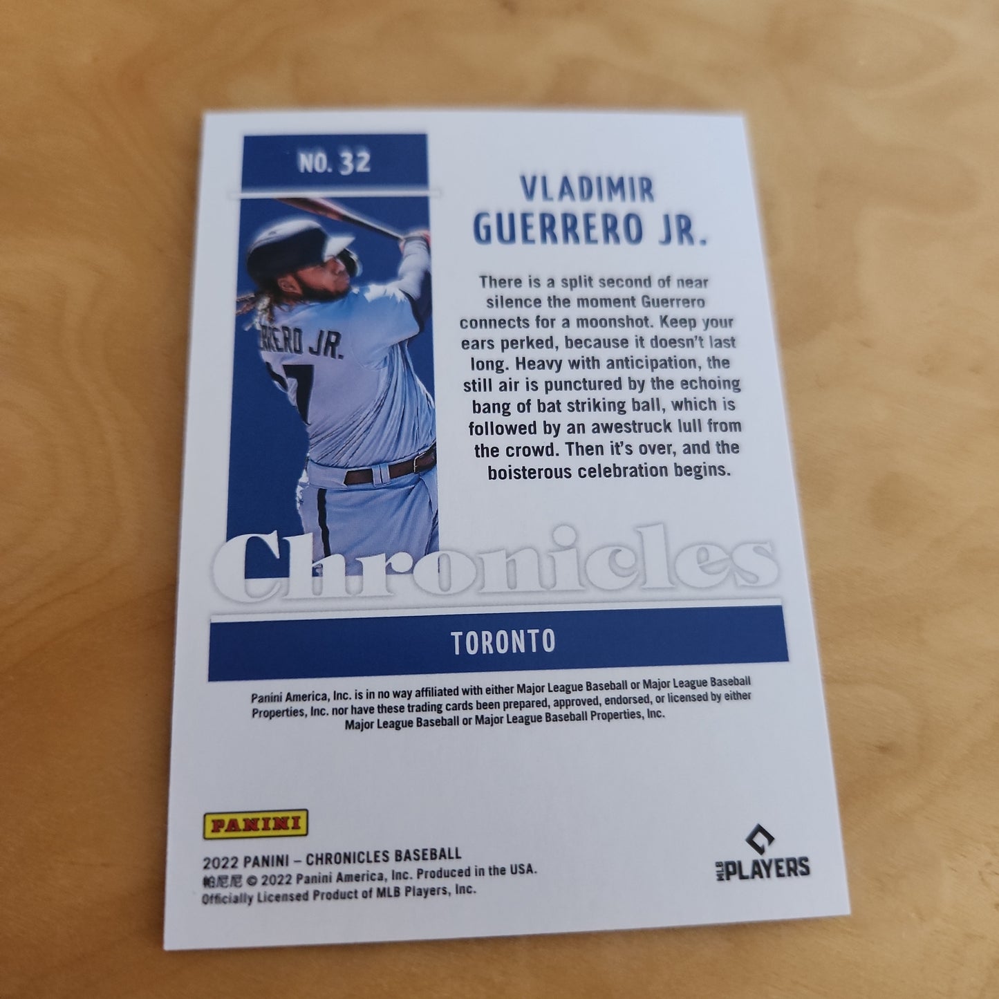 Panini Chronicals Vladimir Guerrero Jr. #32