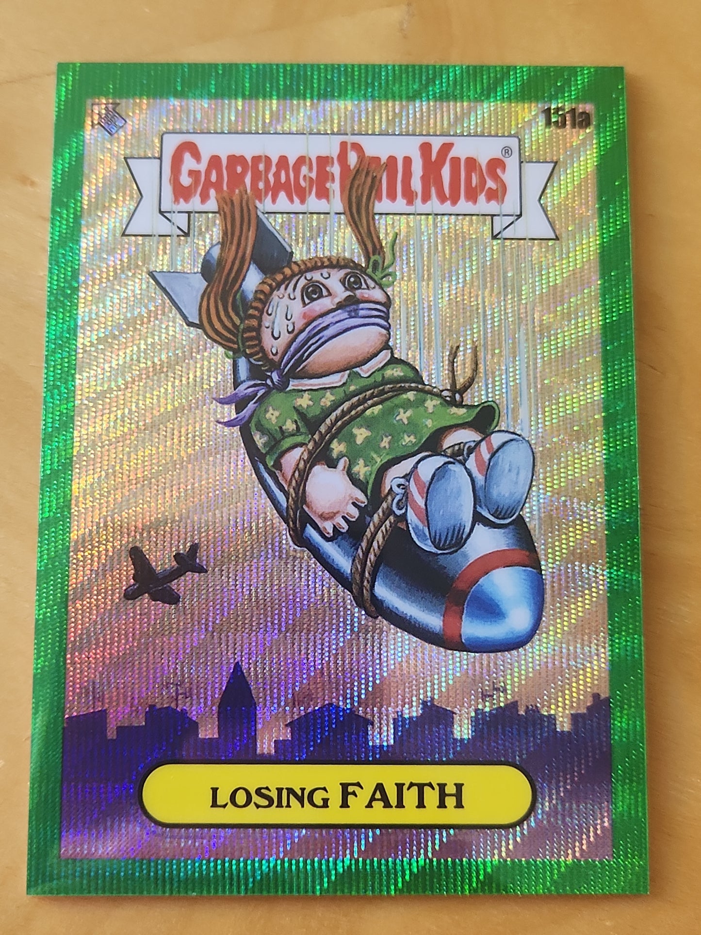 2021 Topps Garbage Pail Kids Chrome Series 4 Losing Faith GREEN WAVE 204/299