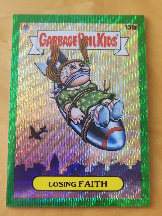 2021 Topps Garbage Pail Kids Chrome Series 4 Losing Faith GREEN WAVE 204/299