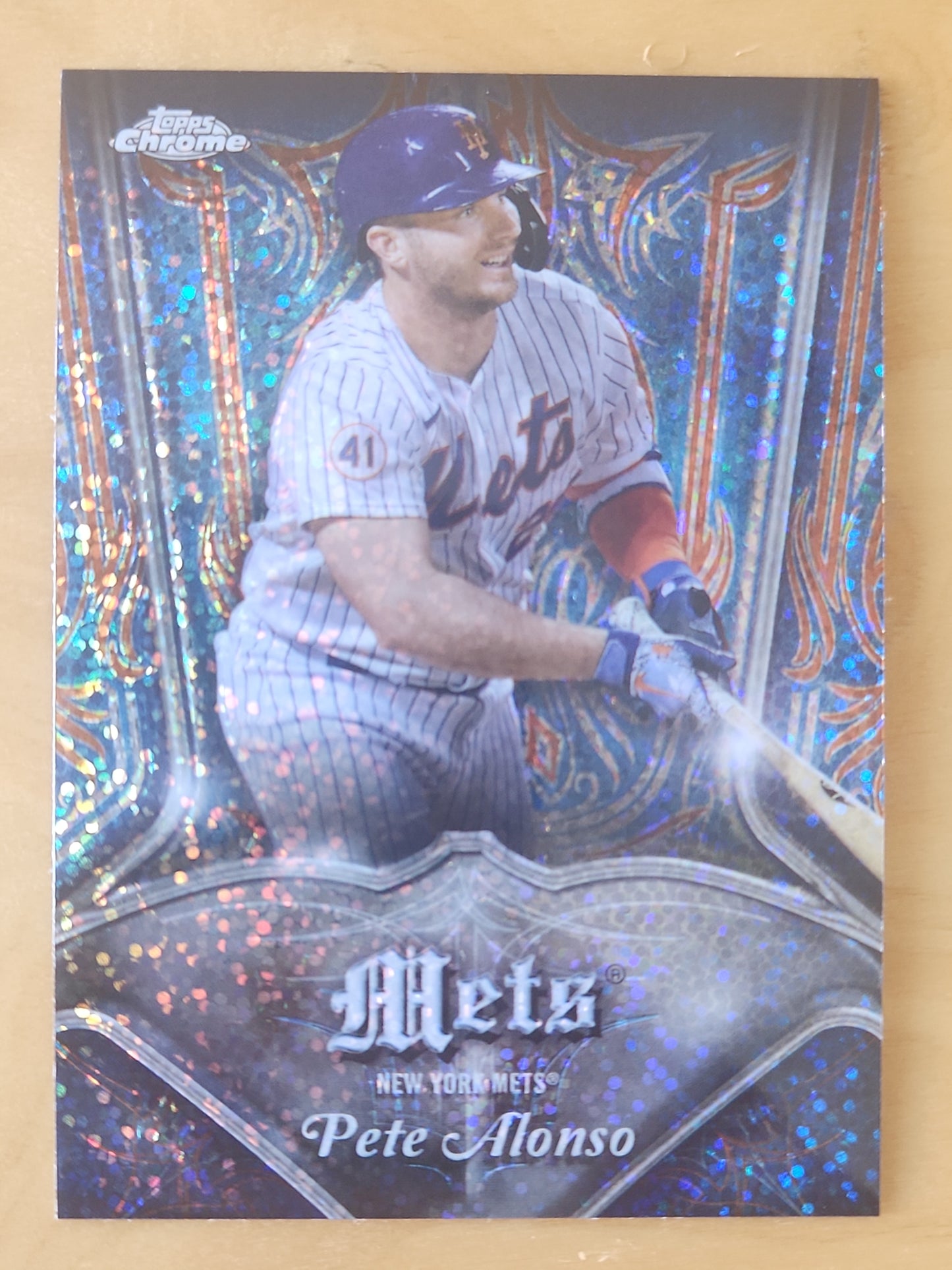 2022 Topps Chrome PETE ALONSO Pinstripe New York Mets card # P-11