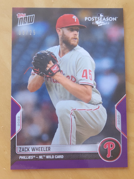 2022 TOPPS NOW PotSeason Zack Wheeler PURPLE PARALLEL CARD 08/25 Philadelphia Pillies#PS-117