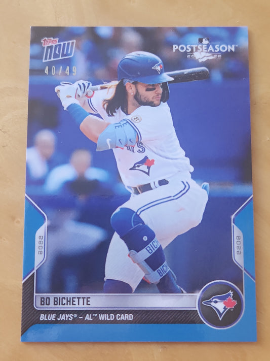 2022 TOPPS NOW PotSeoson Bo bichette Blue PARALLEL CARD 40/49 Toranto Blue Jays #PS-72