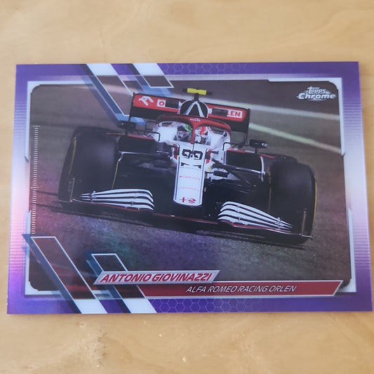 2021 Topps Chrome Formula 1 111 Antonio Giovinazzi F2 Purple Refractor 301/399