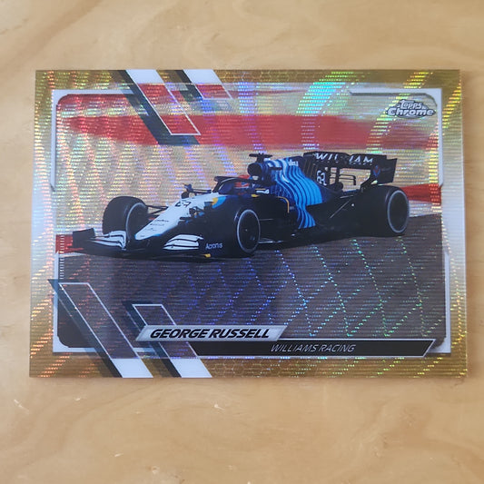 George Russell 2021 Topps Gold Wave F1 Auto Racing Card Formula One SP 12/50