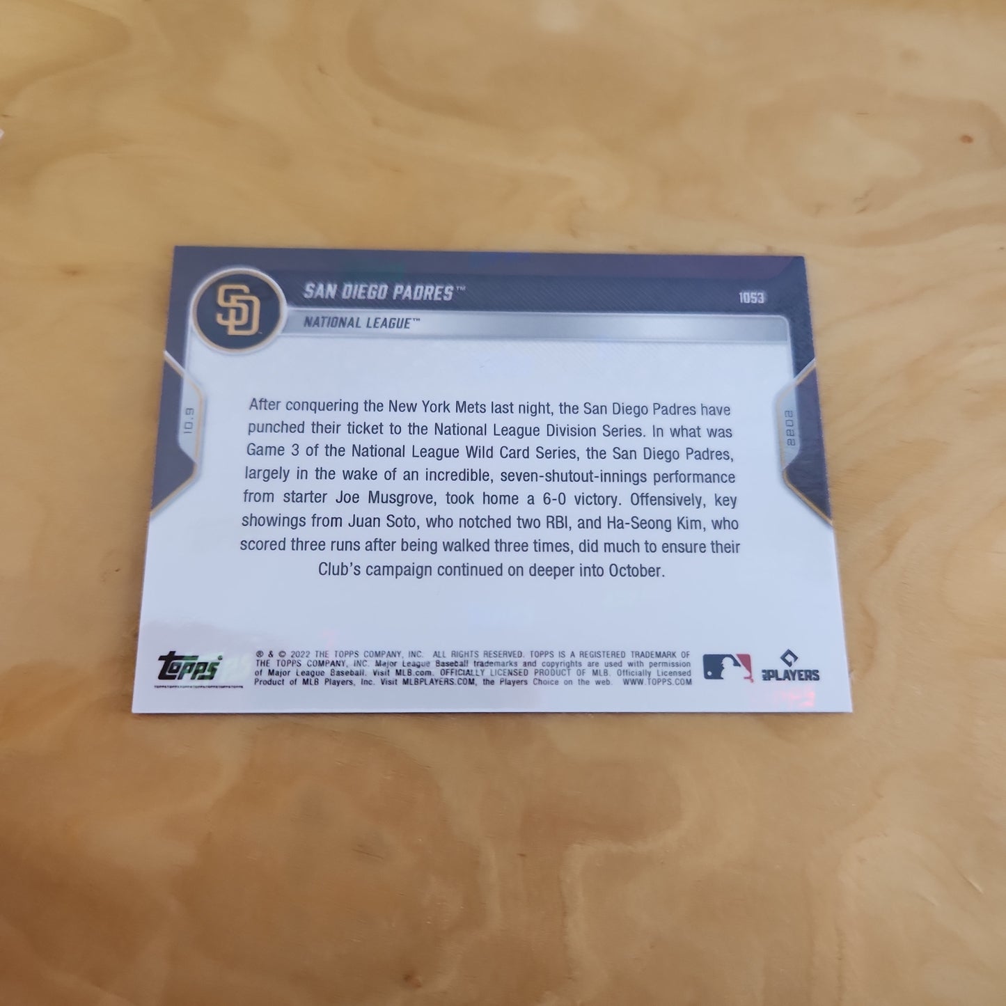 Topps Now Purple San Diego Padres14/25 #1053