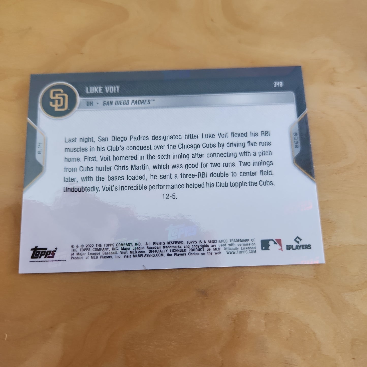 Topps Now Purple Luke Voit 13/25 #348