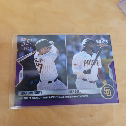 Topps Now Purple Brandon Drury & Josh Bell 23/25 #1103
