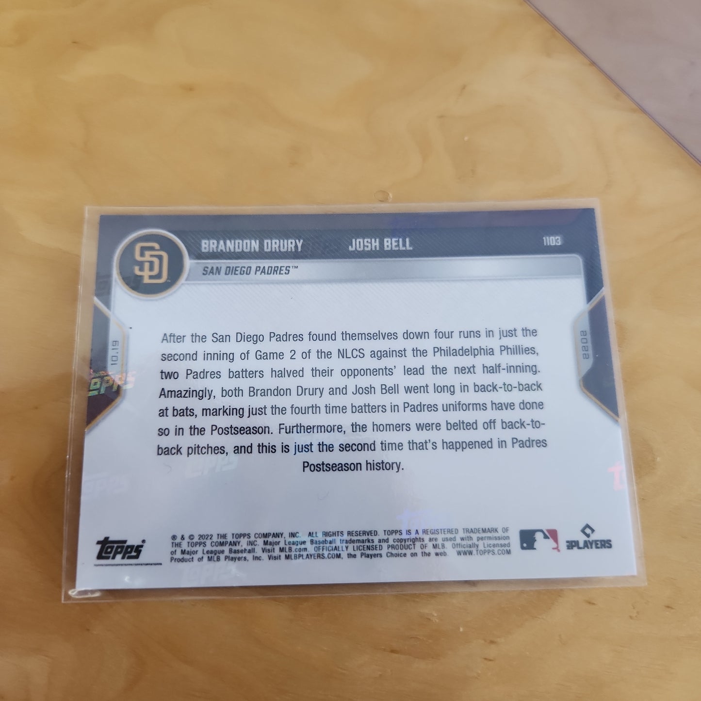 Topps Now Purple Brandon Drury & Josh Bell 23/25 #1103
