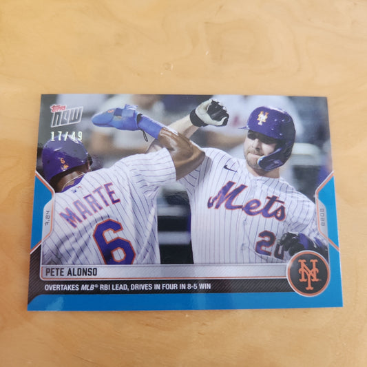Topps Now Blue Pete Alonso 17/49 #592