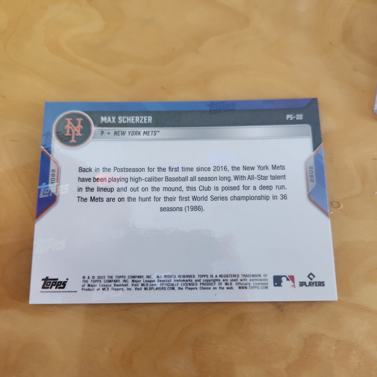 Topps Now Blue Max Scherzer 07/49 #PS-22