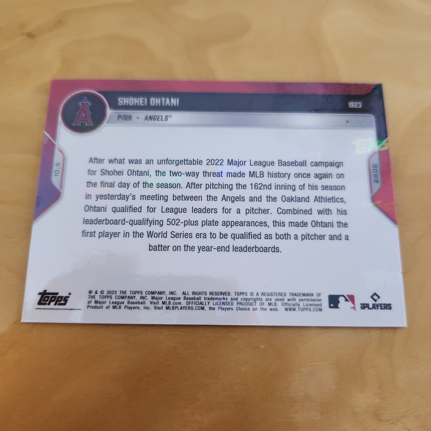 Topps Now Blue Shohei Ohtani 09/49 #1023