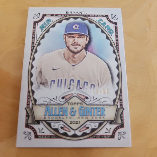 Topps Allen & Ginter Rip Card Kris Bryant 15/99 #RC-KB