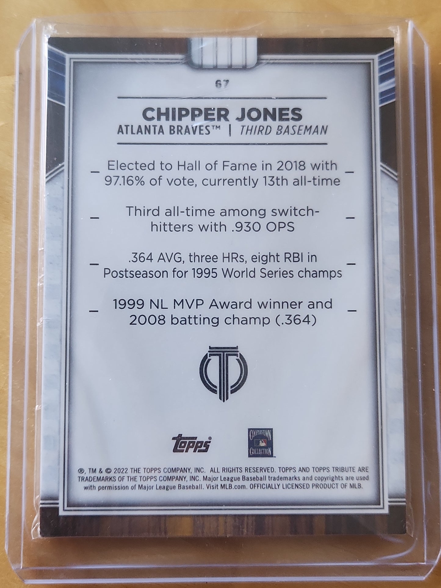 2022 Topps Tribute Chipper Jones
