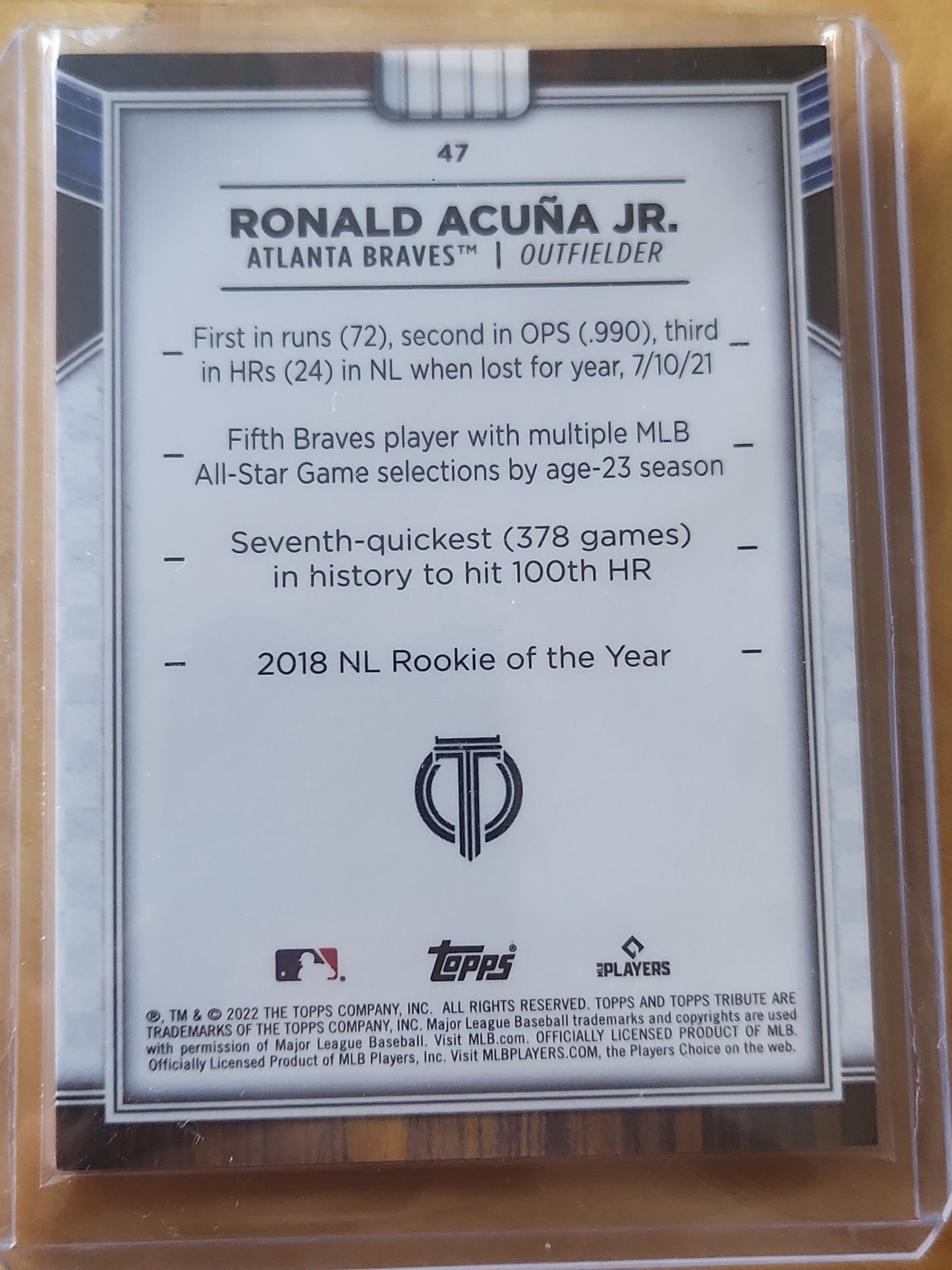 Ronald Acuna Jr 2022 Topps Tribute Base