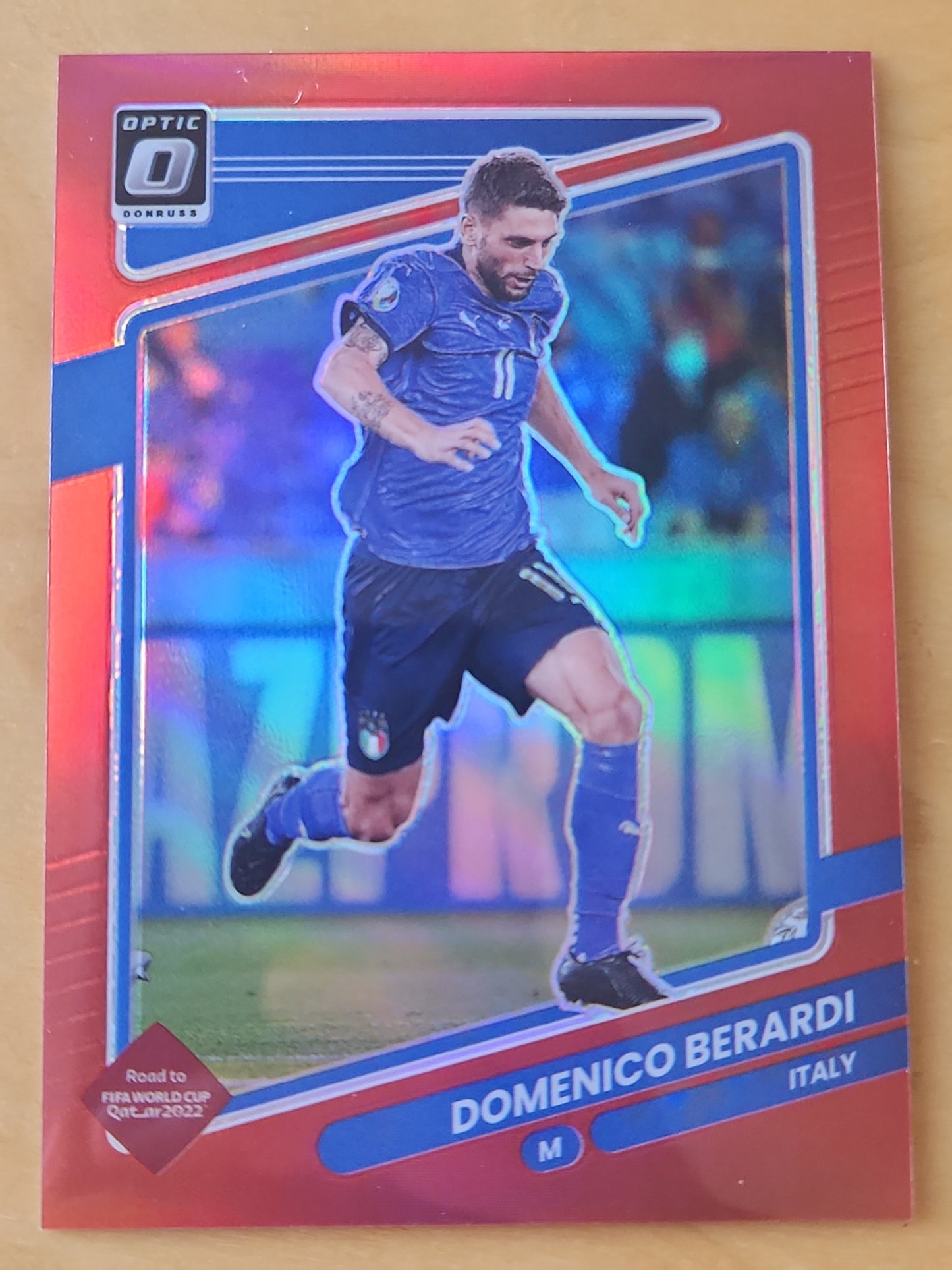 2021-22 Panini Donruss Soccer DOMENICO BERARDI Optic Red Prizm #013/149 Italy