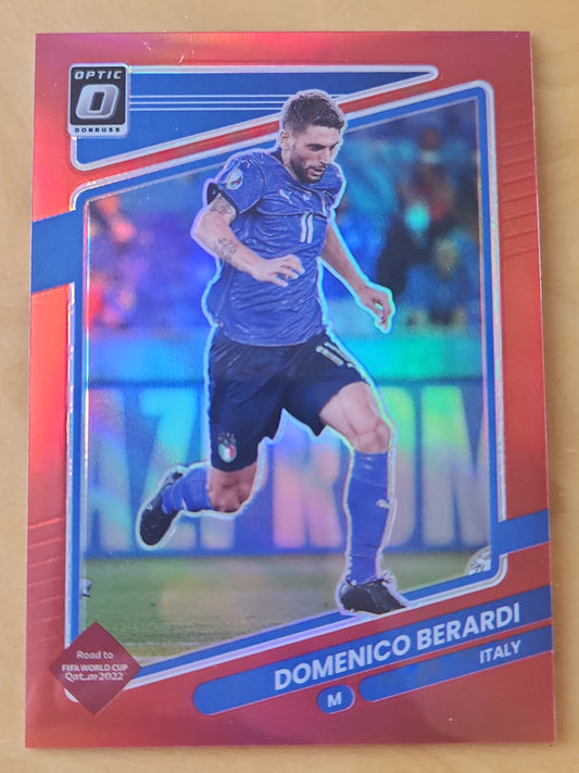 2021-22 Panini Donruss Soccer DOMENICO BERARDI Optic Red Prizm #013/149 Italy