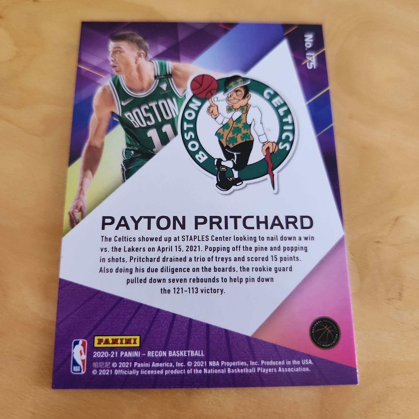 Panini Recon Purple Pritchard RC #175