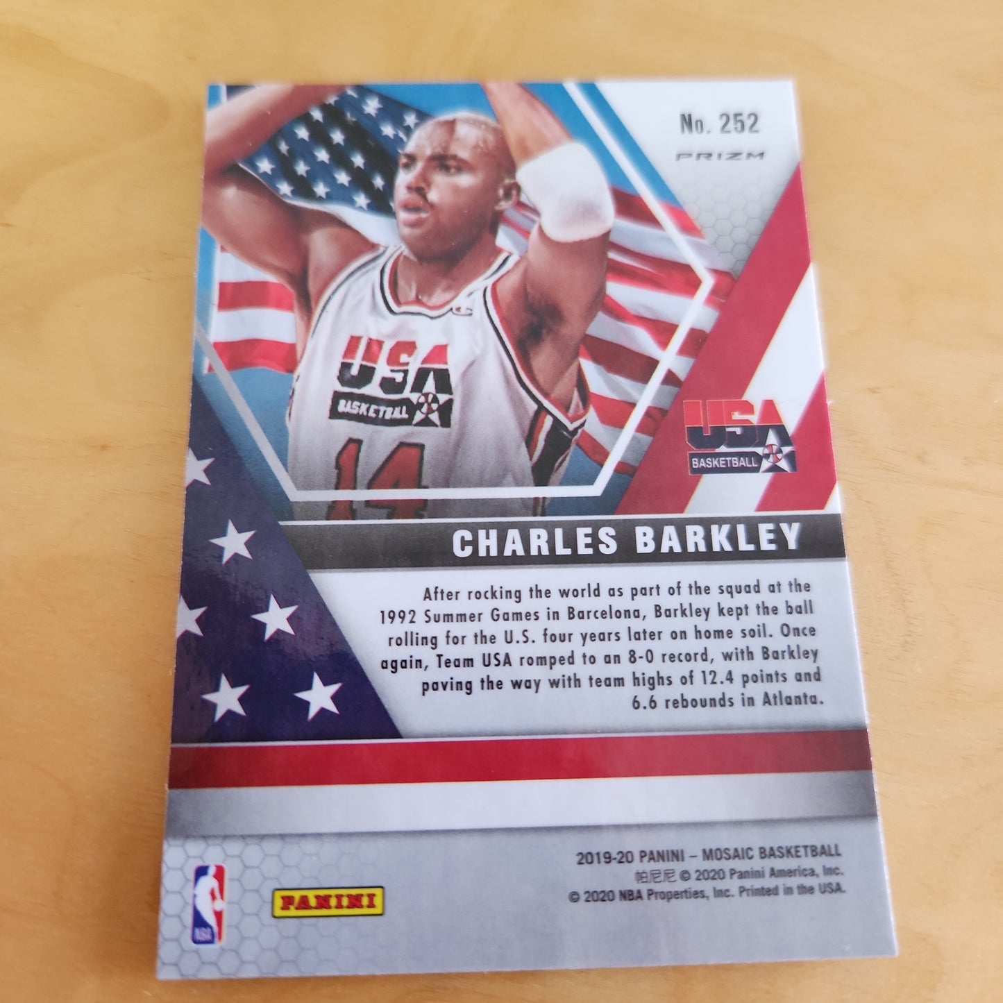 Panini Prizm Mosiac Reacfive Gold Charles Barkley #252