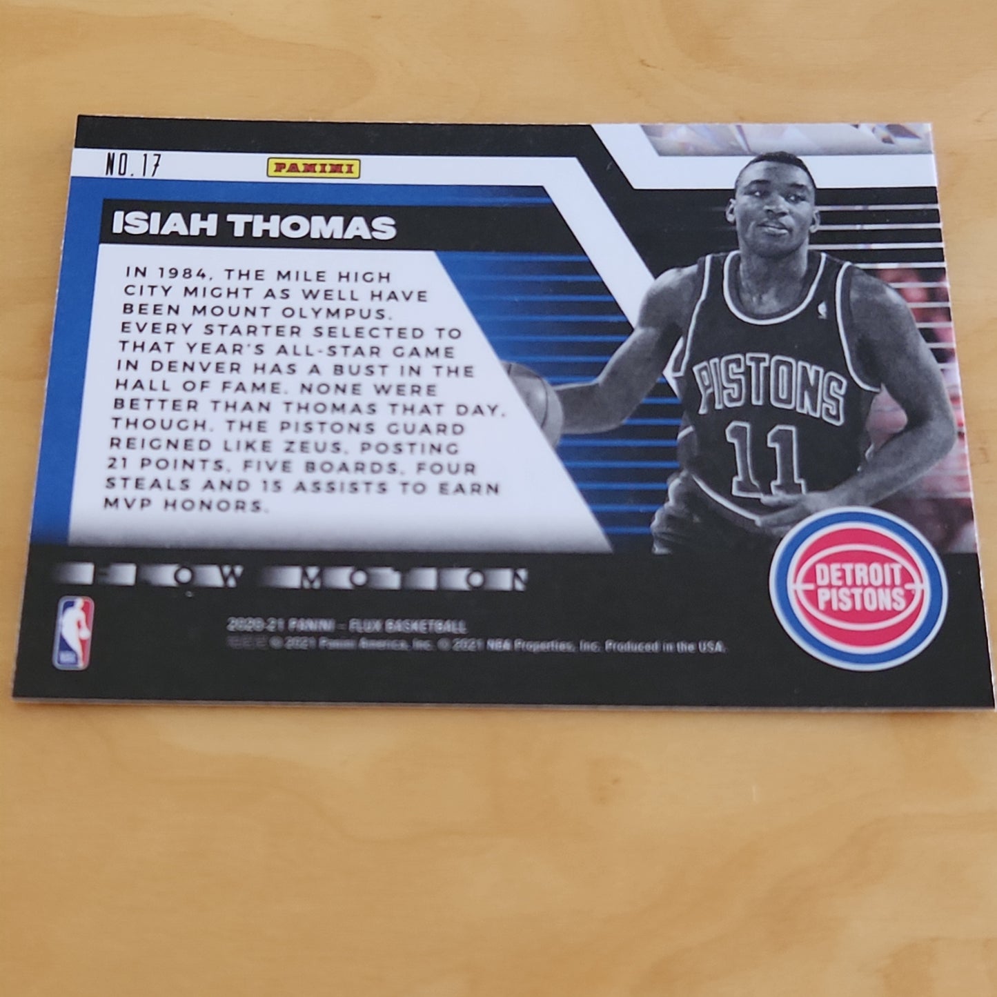 Panini Flux Flow Motion Isiah Thomas #17