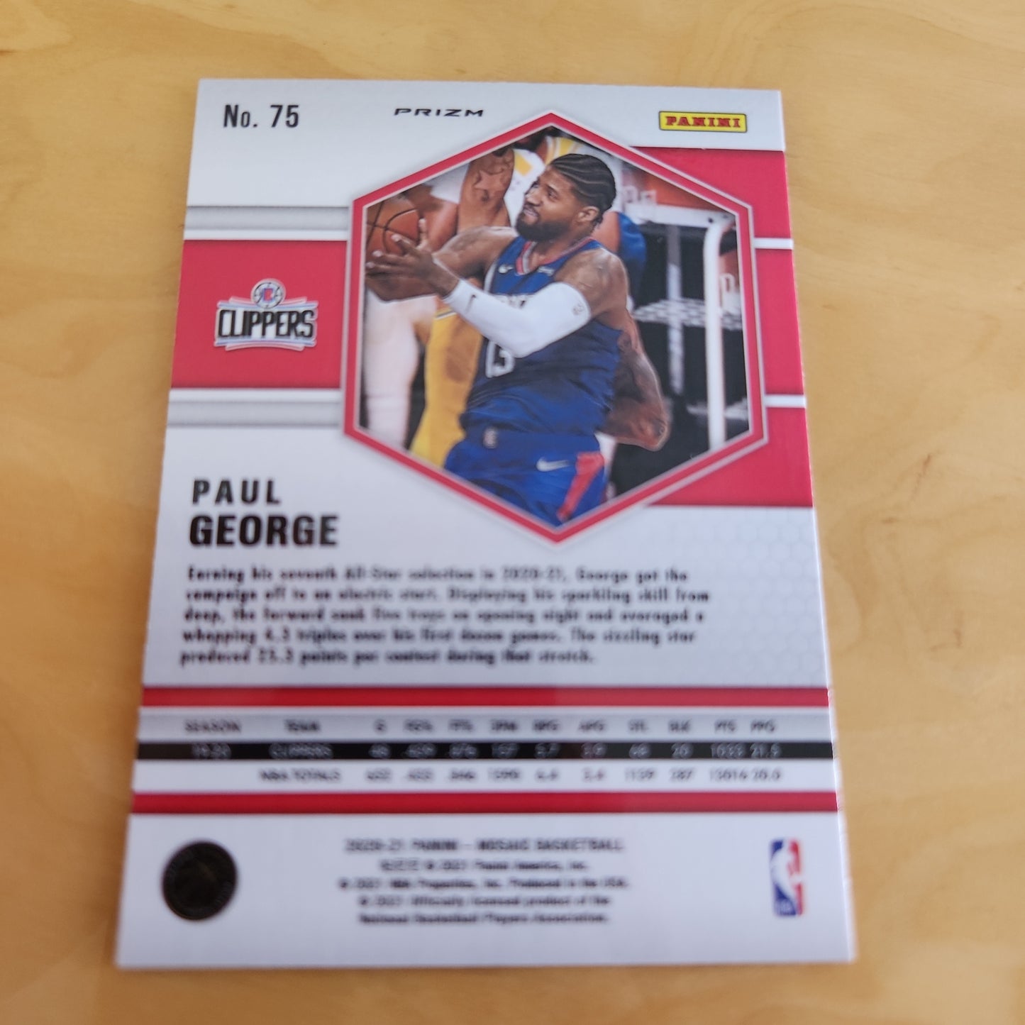 Panini Mosiac Prizm Paul George #75