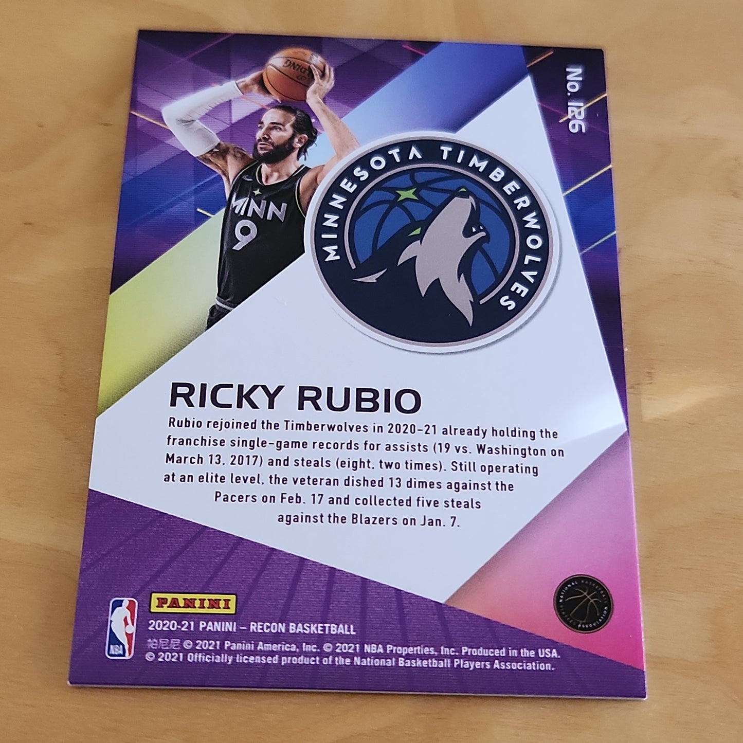 Panini Recon Ricky Rubio #126