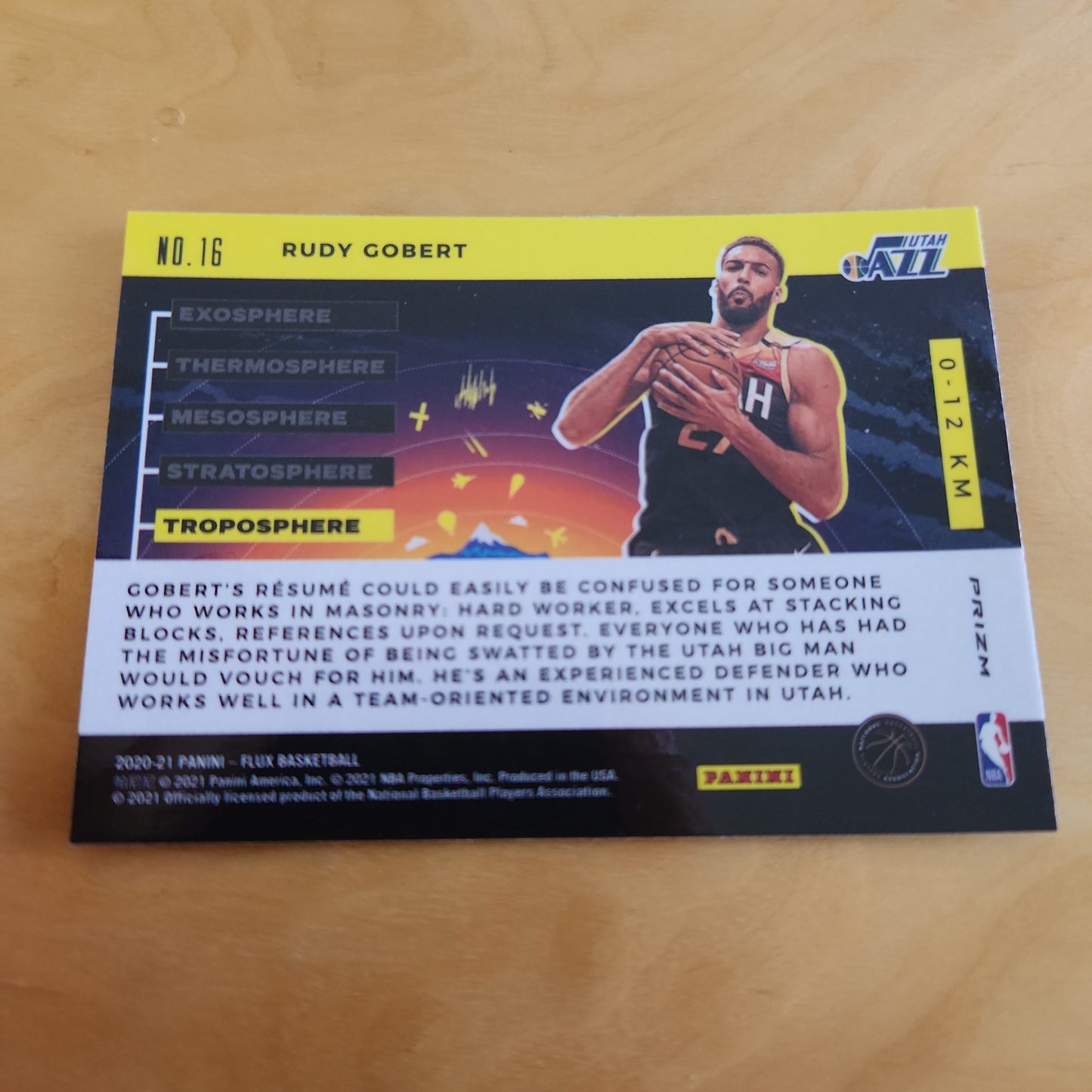 Panini Prizm Tropospere Rudy Gobert #16