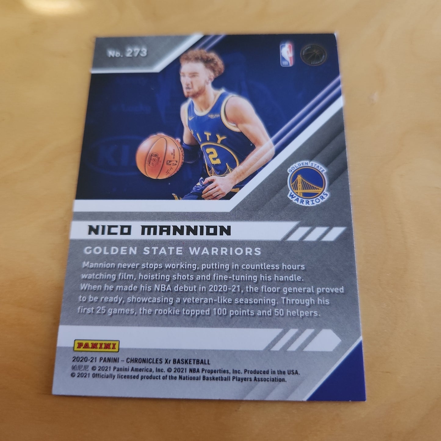 Panini XR Nico Mannion RC #273