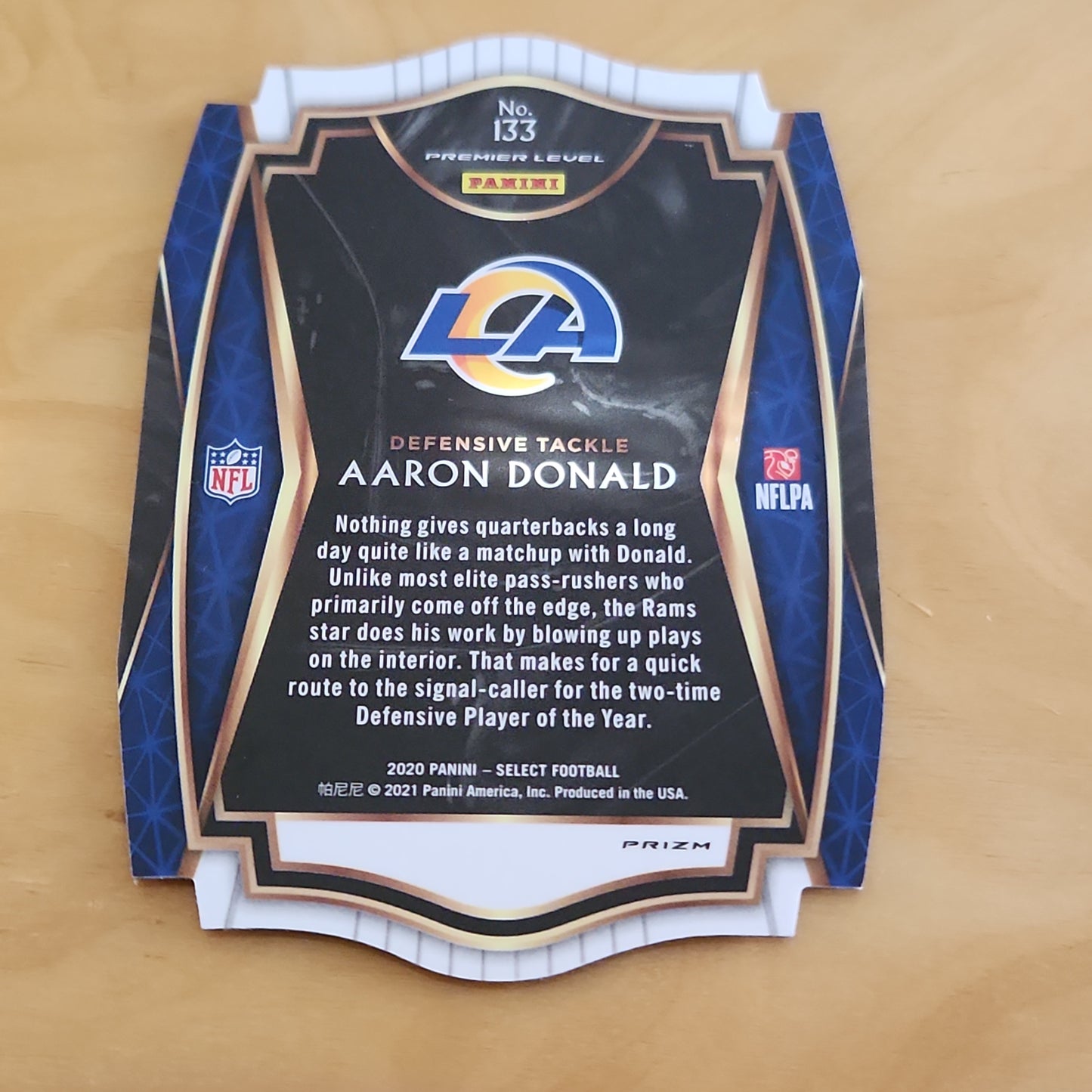 Panini Prizm Premier Level Select Dye-Cut Aaron Donald #133