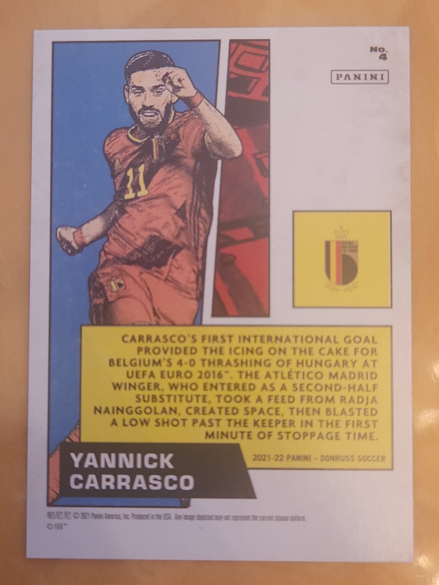 2021-22 YANNICK CARRASCO PANINI DONRUSS NET MARVELS GOLD PRESS PROOF