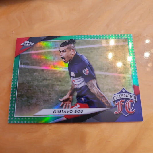 Topps Chrome Green Stars Celebration Gustavo Bou 04/75 #CFC-7