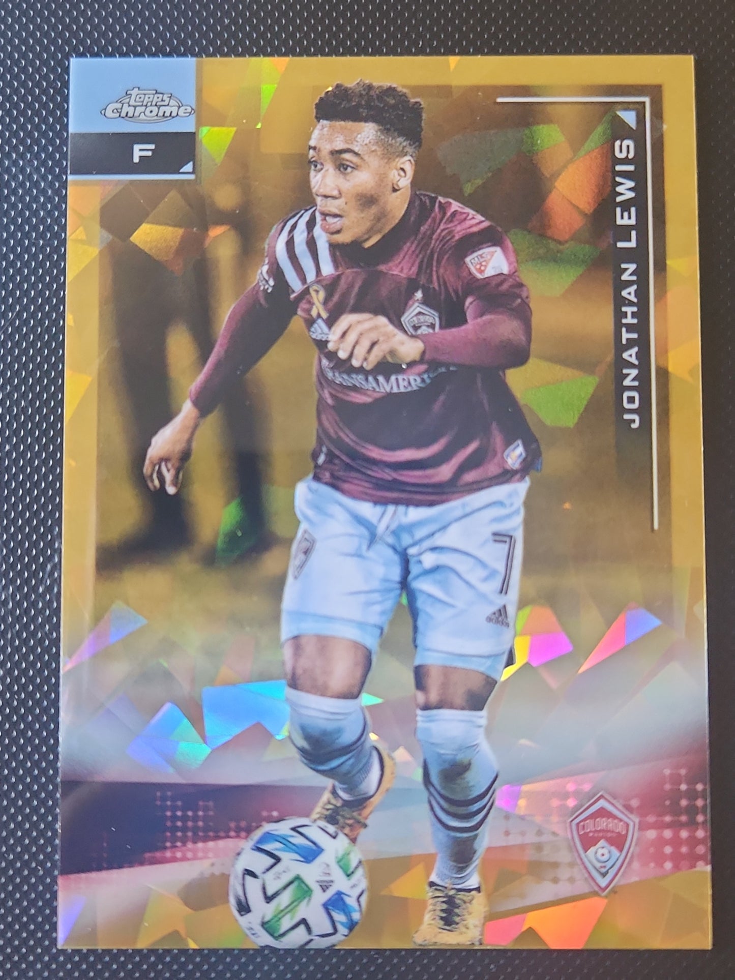 2021 Topps Chrome MLS Jonathan Lewis #128 Gold Cracked Ice 47/50 Colorado