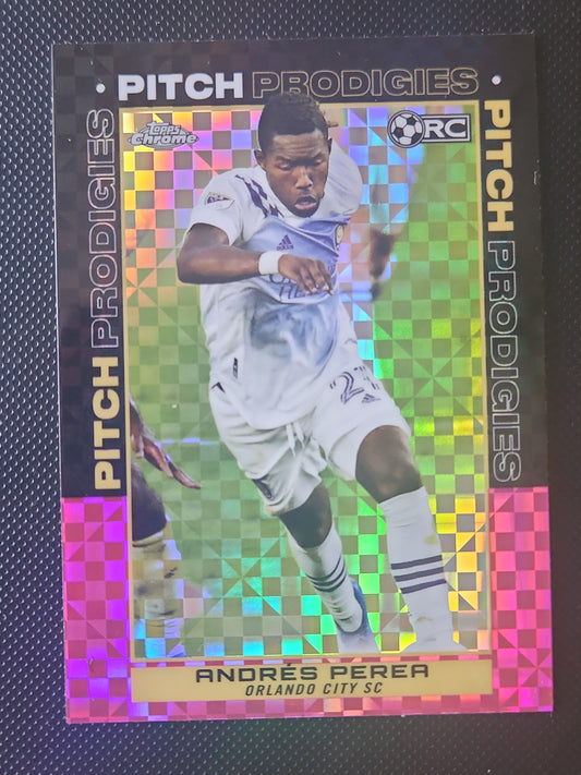 2021 TOPPS CHROME MLS  PINK X-Fractor PITCH PRODIGIES ANDRES PEREA #179