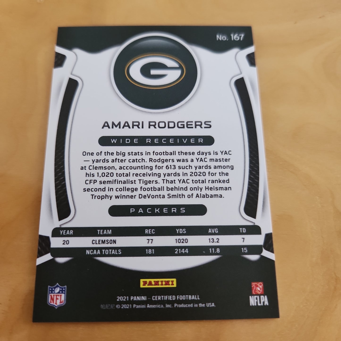 Panini Certified Pink Amari Rodgers RC 033/199 #167