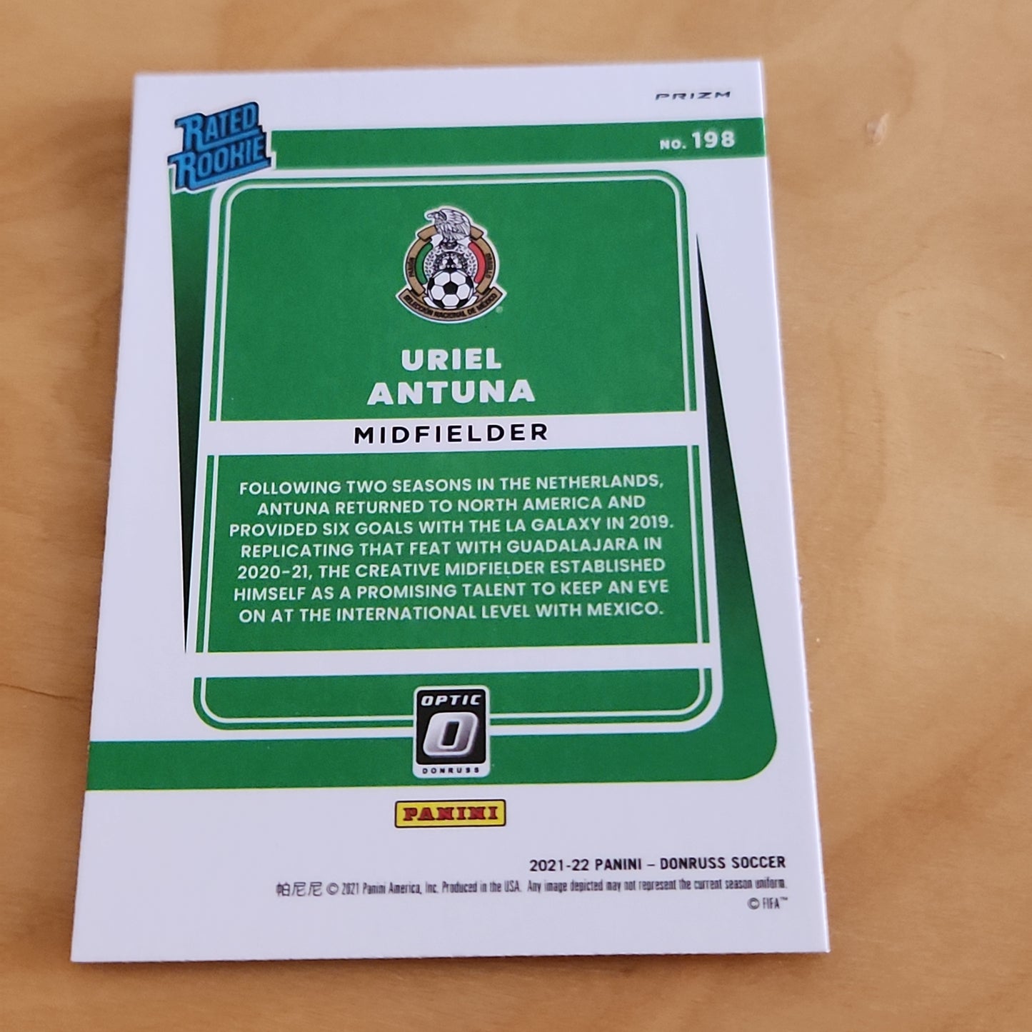 Panini Prizm Optic Rated Rookie Holo Uriel Antuna #198