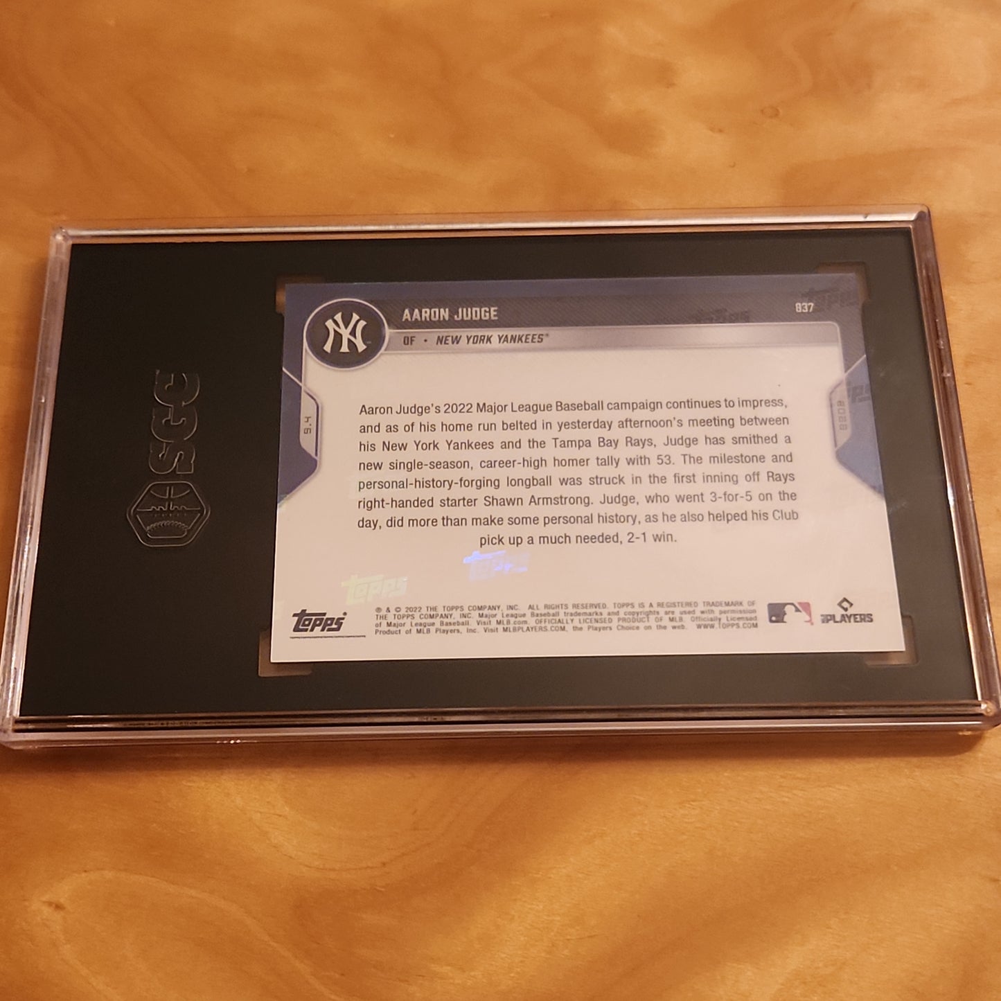 Topps Baseball Now Purple SGC Grade 10 Aaron Judge 19/25 #837