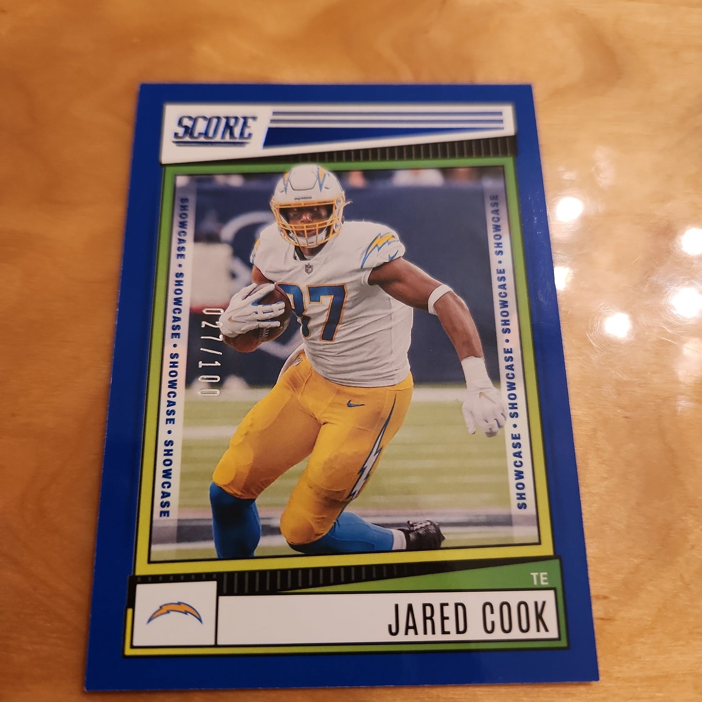 Panini Footbll Socre Blue Jared Cook 027/100 #135