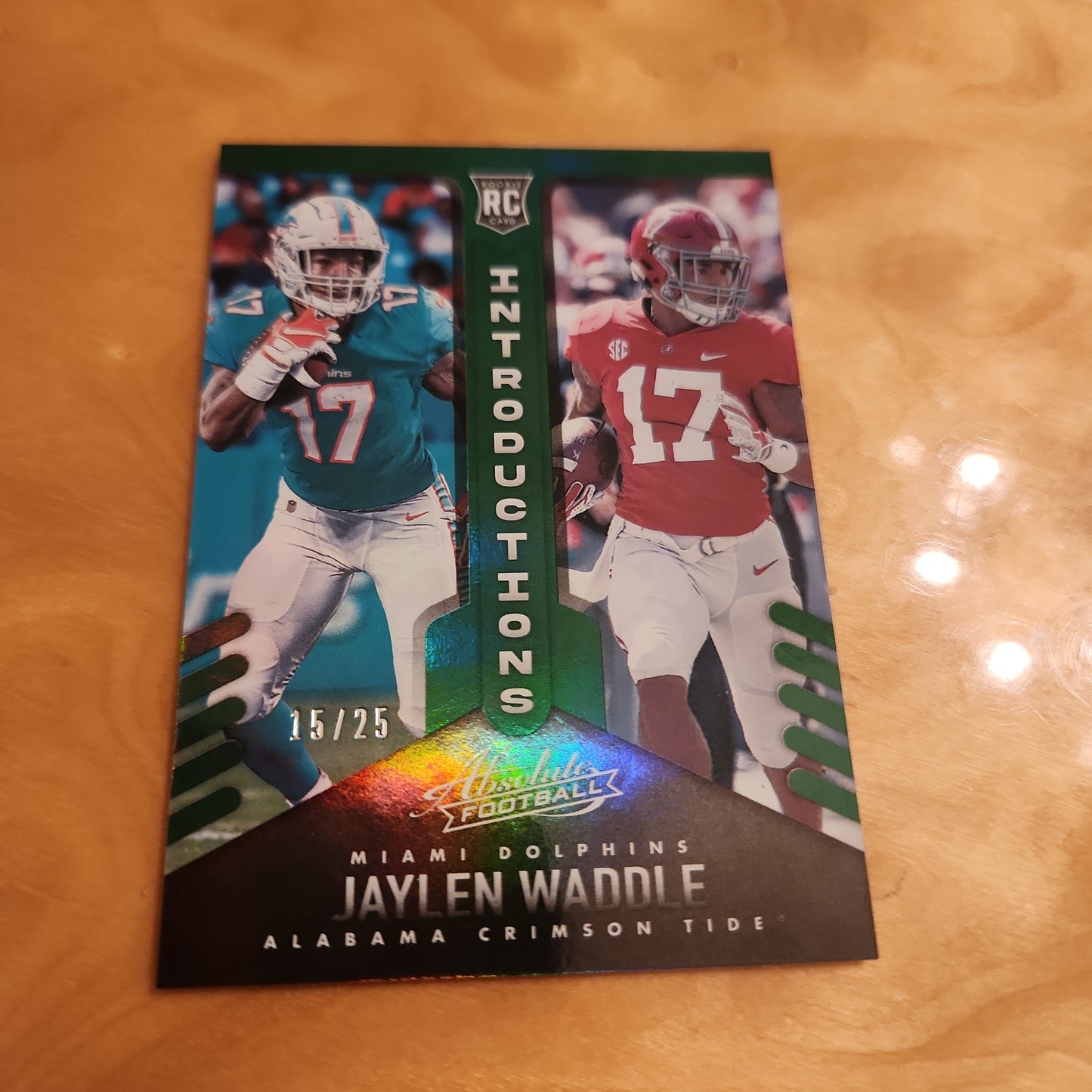 Panini Absolute Football Introduction Green Jaylen Waddle RC 15/25 #INT-6