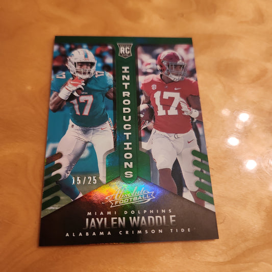 Panini Absolute Football Introduction Green Jaylen Waddle RC 15/25 #INT-6