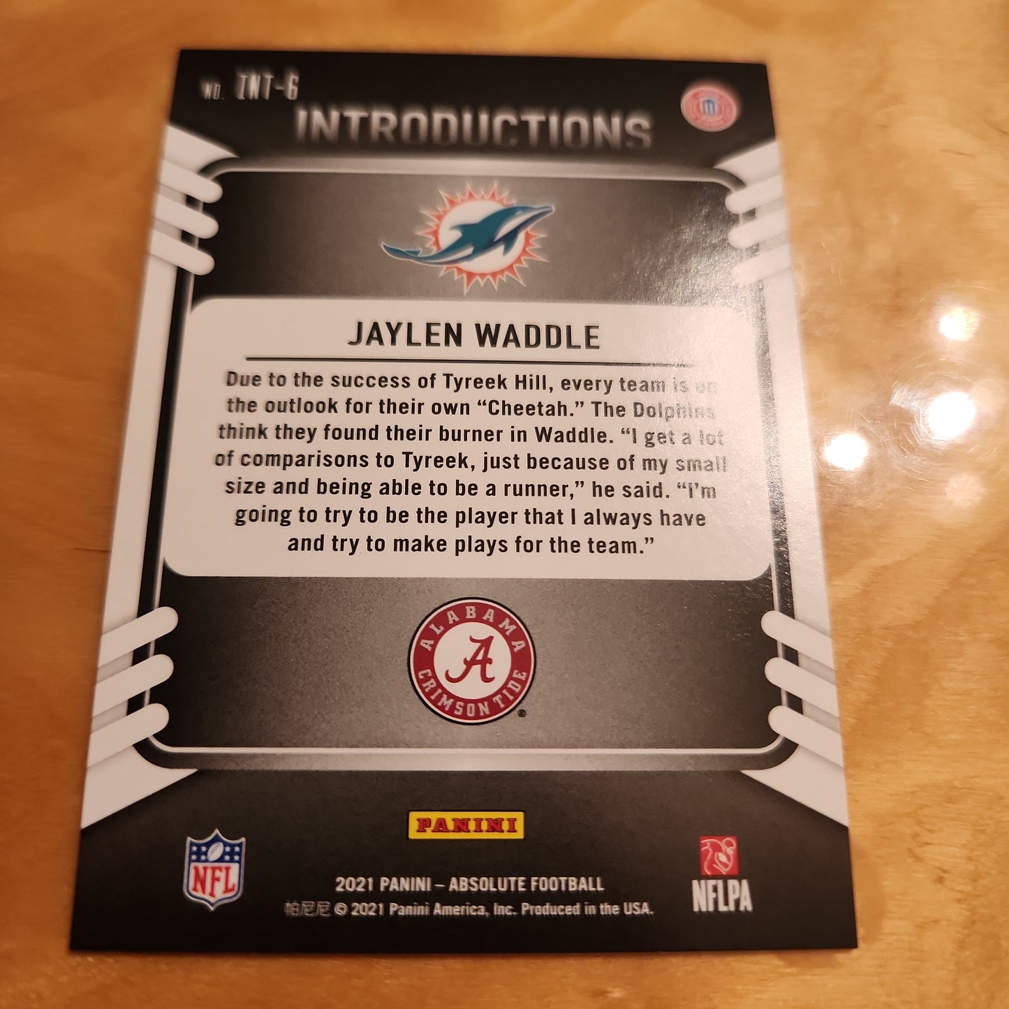 Panini Absolute Football Introduction Green Jaylen Waddle RC 15/25 #INT-6