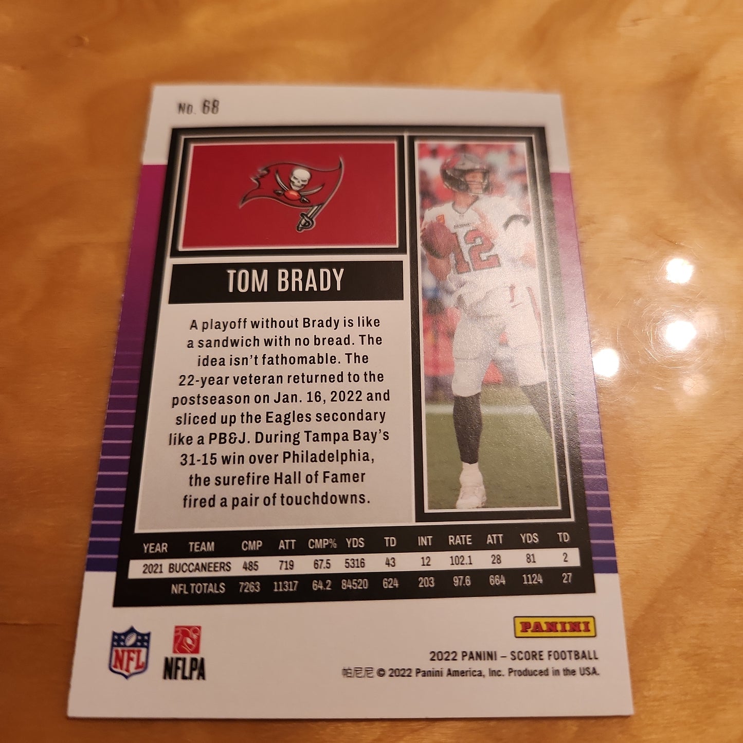 Panini Football Score Tom Brady #68